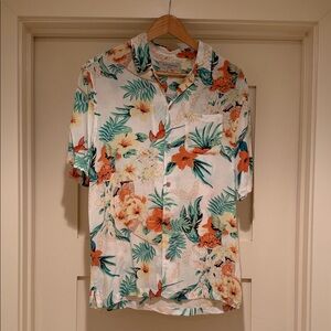 MENS | AllSaints Calypso Floral Short Sleeve Shirt – Size Small (Relaxed Fit)